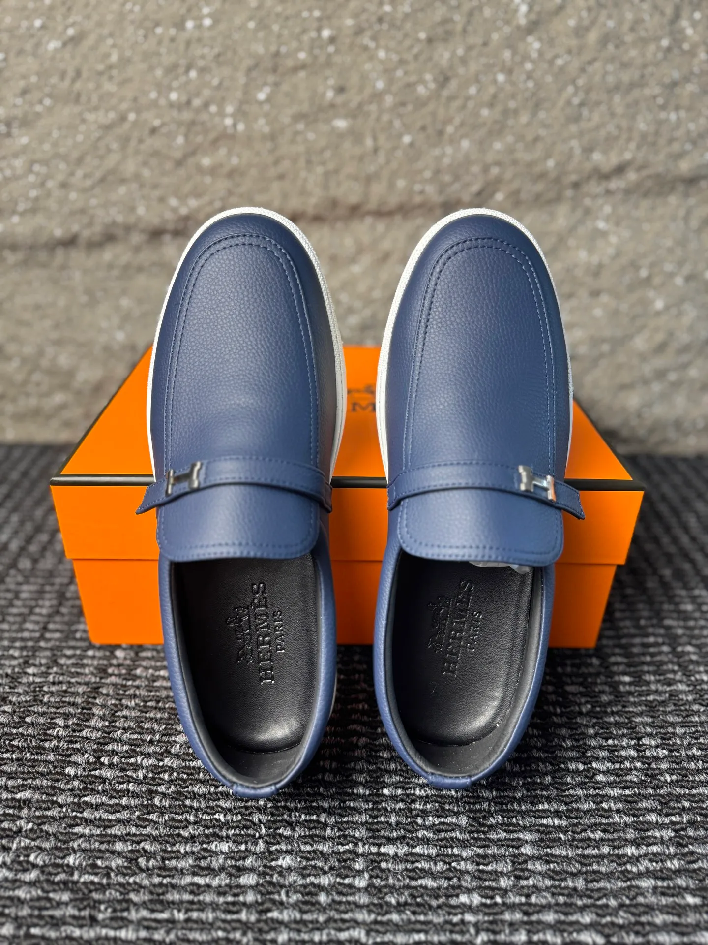 Men's men's shoes 💰440 [New style] 🪷🪷[HERMES] Hermès - High-end quality, the same style as the official website - Upper: 🔝 Nappa calfskin, with iconic H metal - Lining: water-dyed cowhide - Outsole: ultra-light TPU molded outsole - Ultra-high quality control·Fine workmanship: highlighted (high-end·luxury·grade) -Size: 38-44 (45 can be customized)·